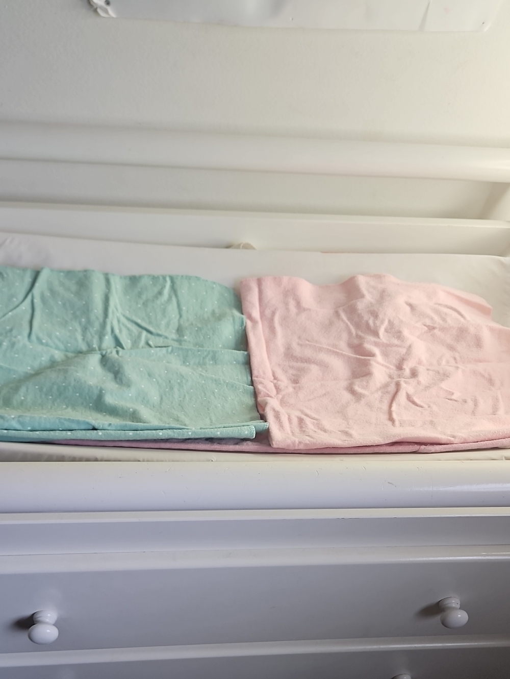 child of mine Mint Green and Light Pink Baby Blanket Set